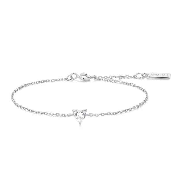Ania Haie Starlit Drops Sparkle Heart rannekoru hopea