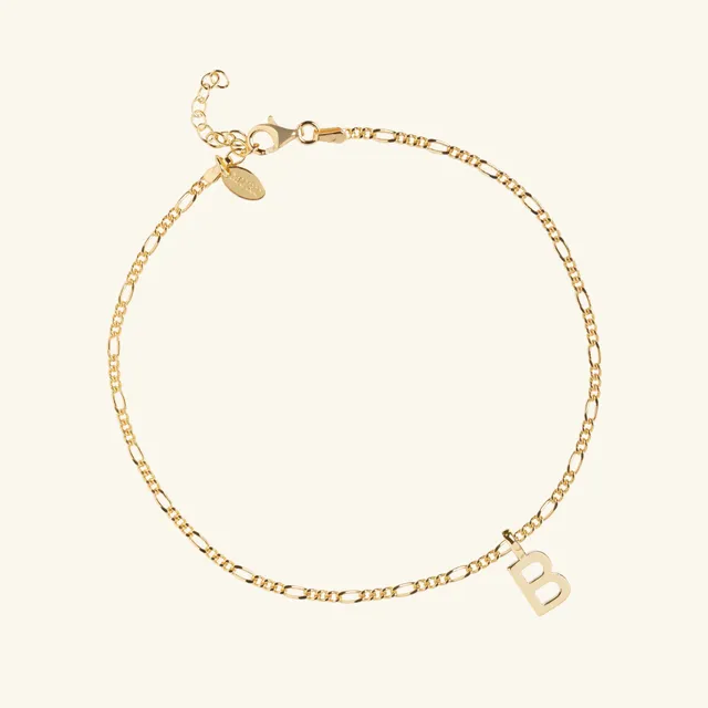 Muru Jewellery Letter Figaro nilkkakoru kulta kirjain