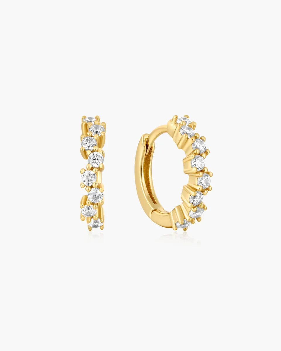 Ania Haie Sparkle Cluster huggie-korvakorut kulta zirkonia