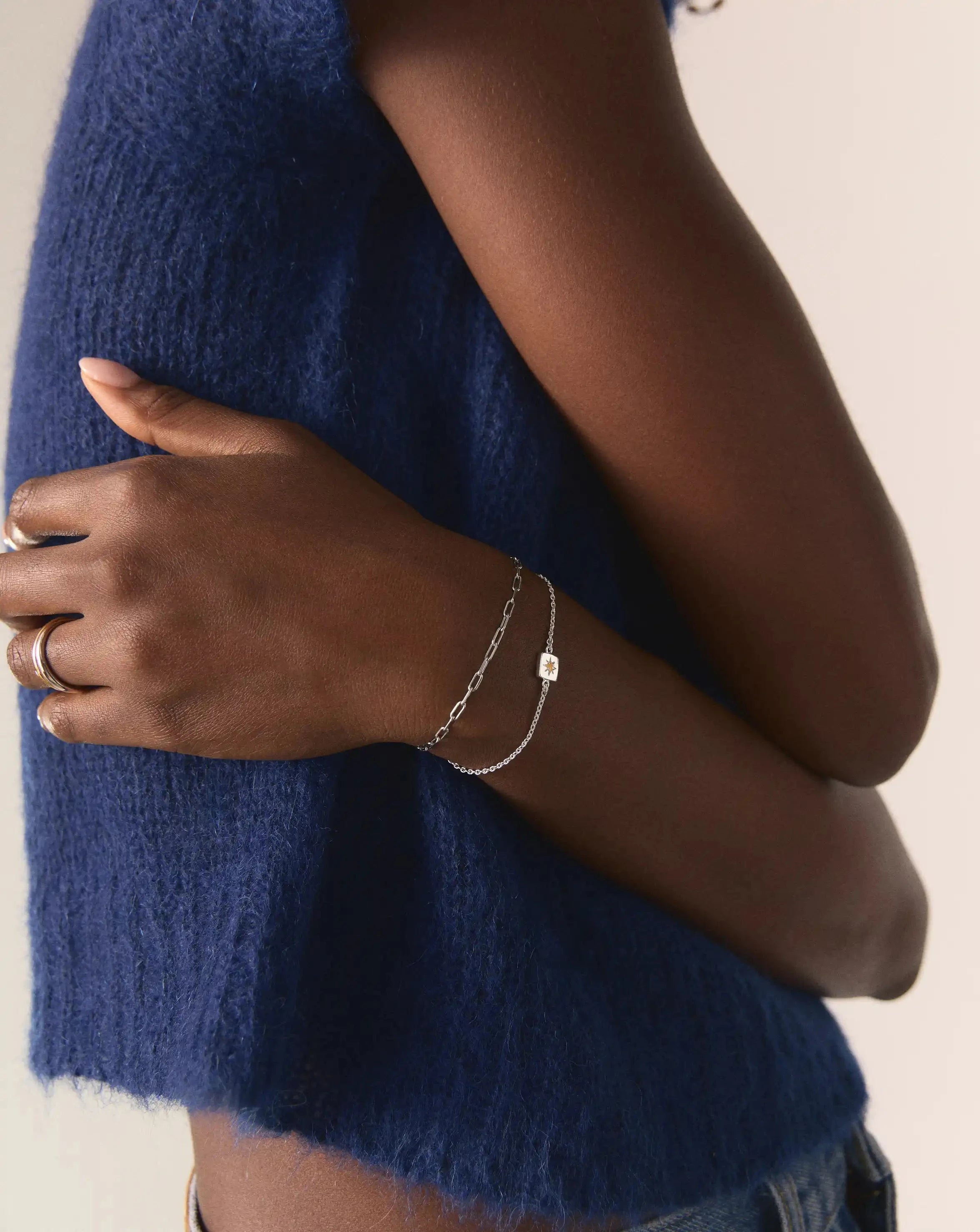 Missoma November Birthstone Slider rannekoru hopeoitu sitriini