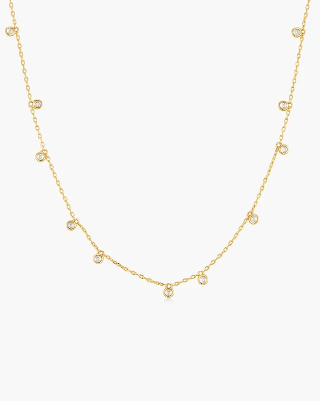 Ania Haie Bezel-Set Droplet kaulakoru kulta zirkonia
