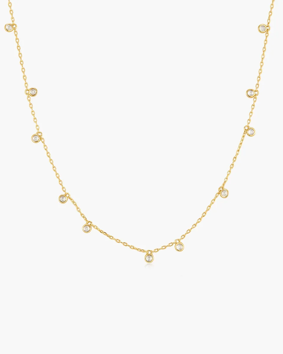 Ania Haie Bezel-Set Droplet kaulakoru kulta zirkonia