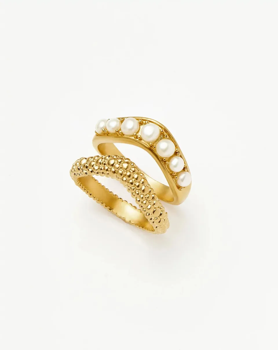 Missoma Pearl-fect sormussetti kullattu helmi