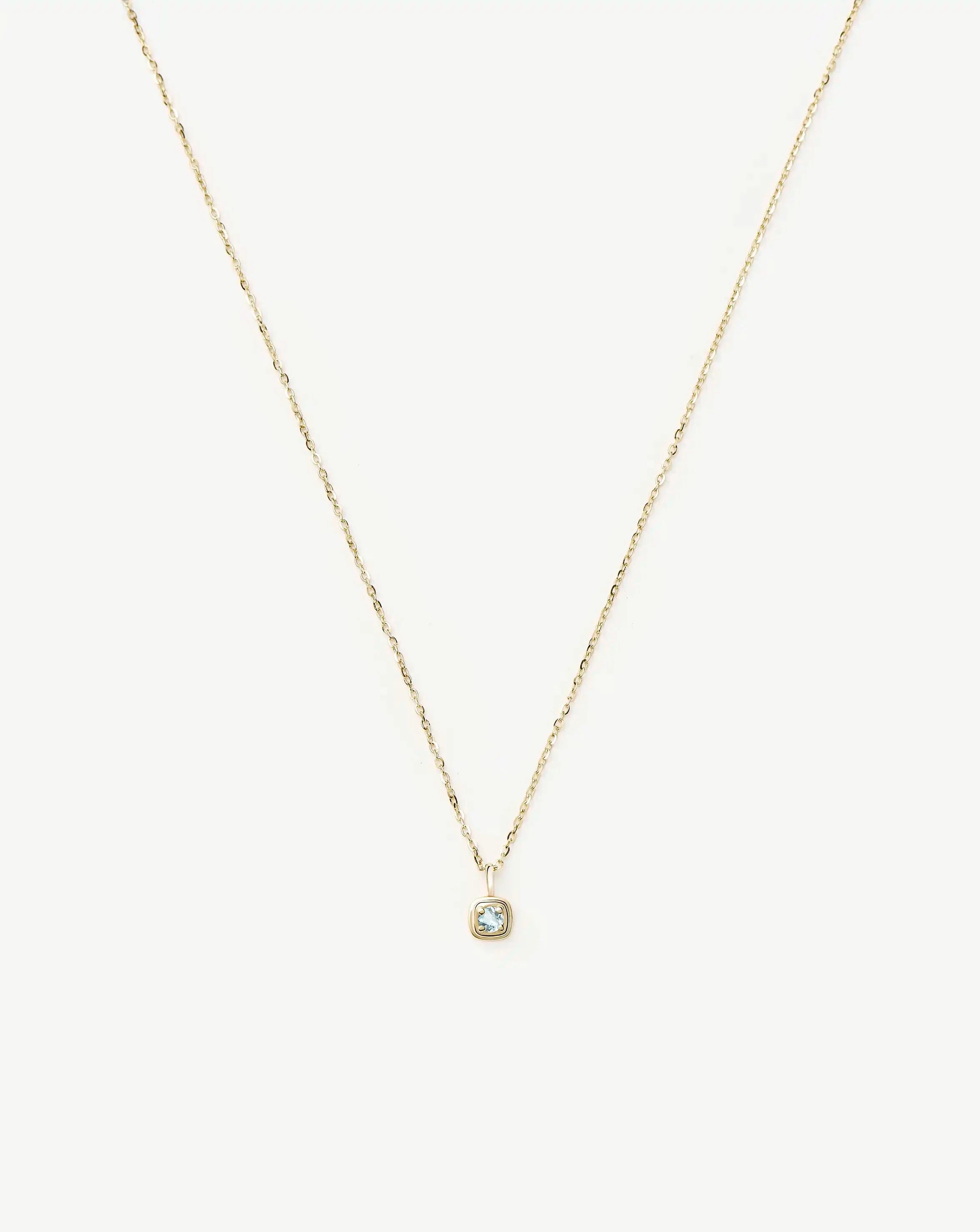 Missoma Solid Gold March kaulakoru 14k kulta akvamariini