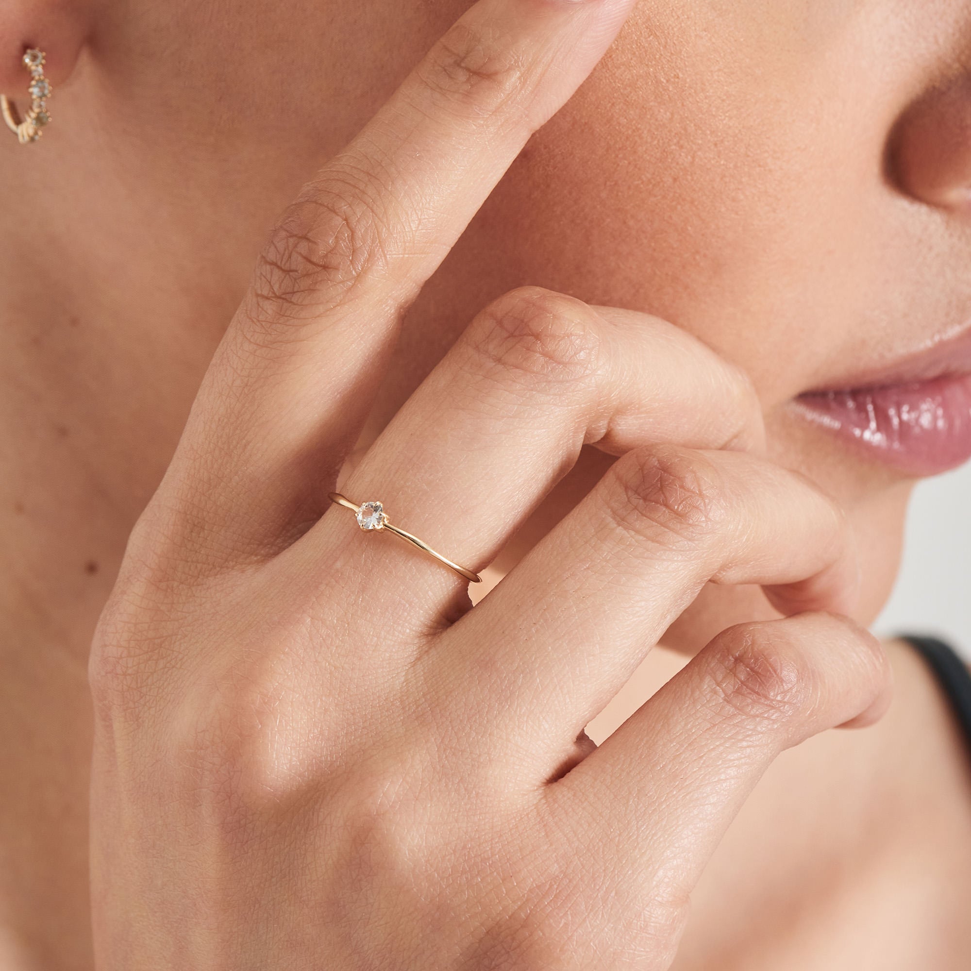Ania Haie Wild Meadow White Sapphire sormus 14kt kulta