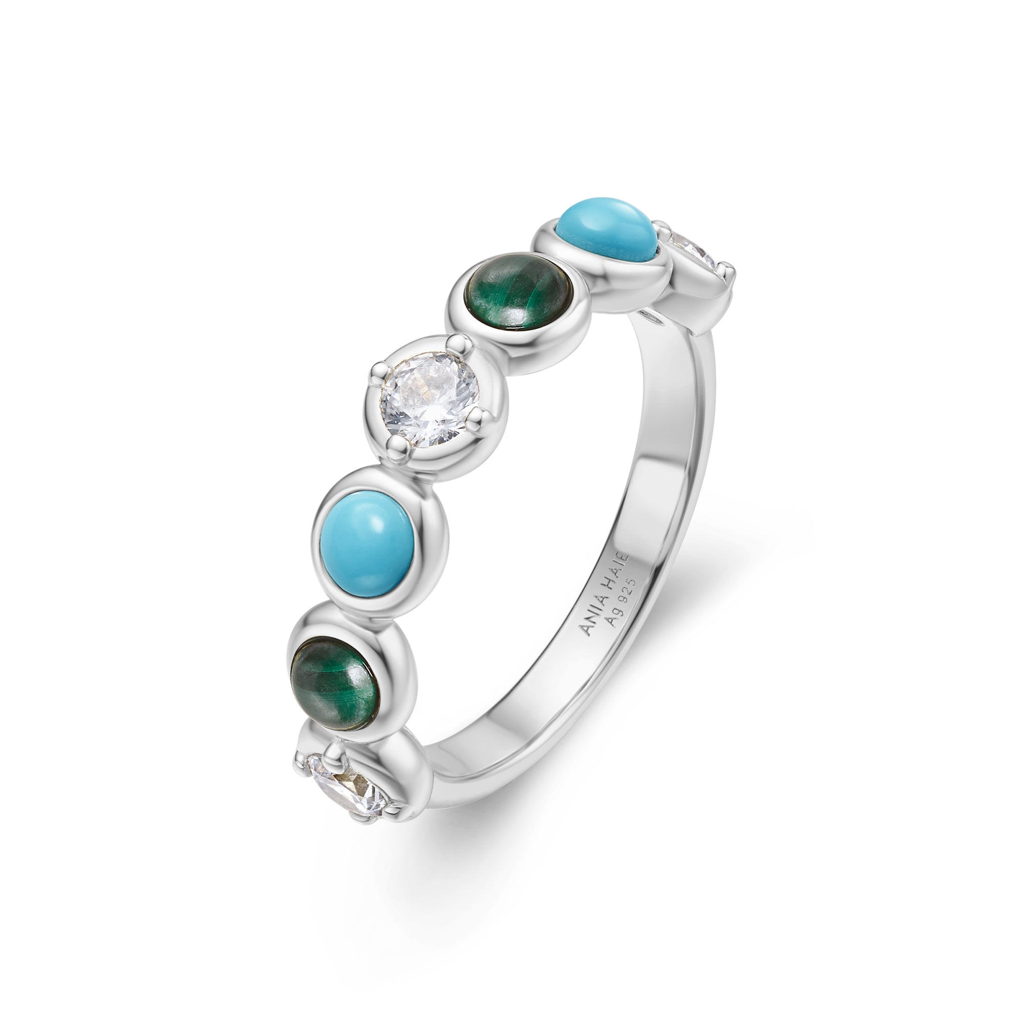 Ania Haie Chill Voyager Bezel sormus hopea 54 malakiitti
