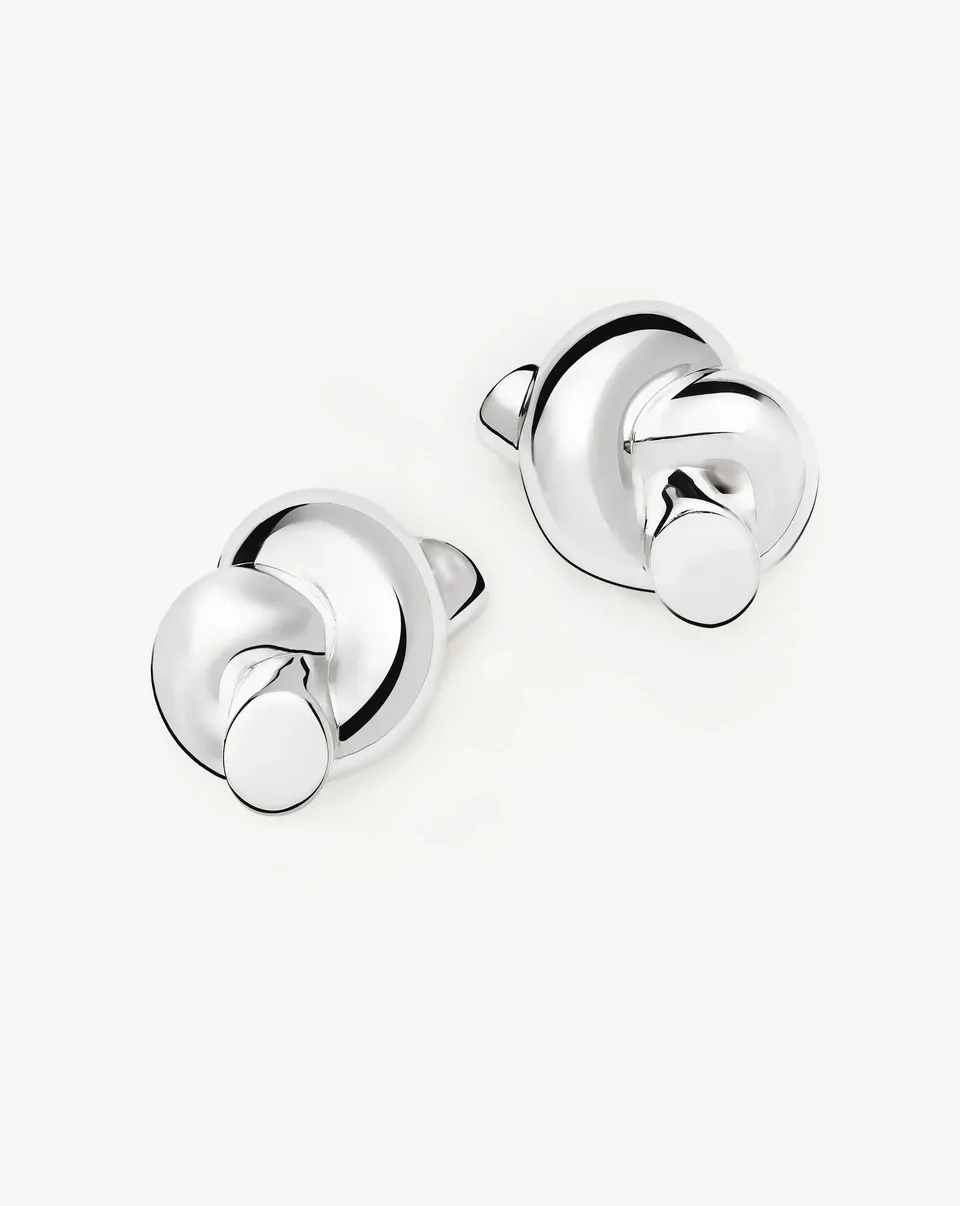 Missoma Lucy Williams Knot Oversized korvakorut hopeoitu