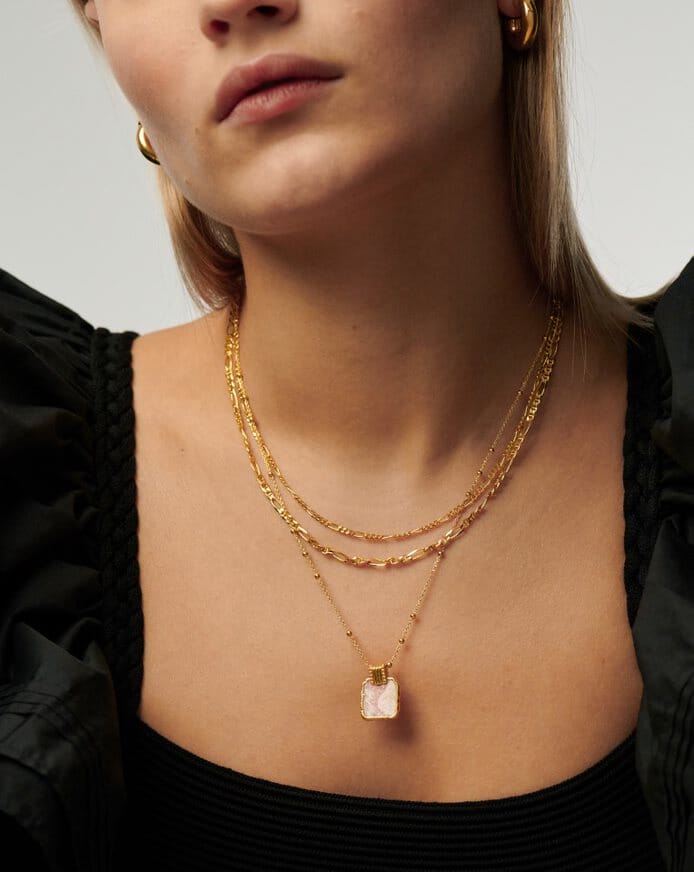Missoma Lena Charm kaulakoru Rodokrosiitti riipus 50 cm