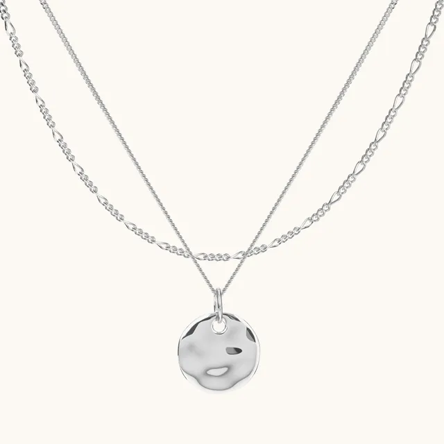 Muru Ripple Disc kerroskaulakoru hopea setti