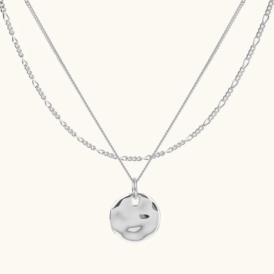 Muru Ripple Disc kerroskaulakoru hopea setti