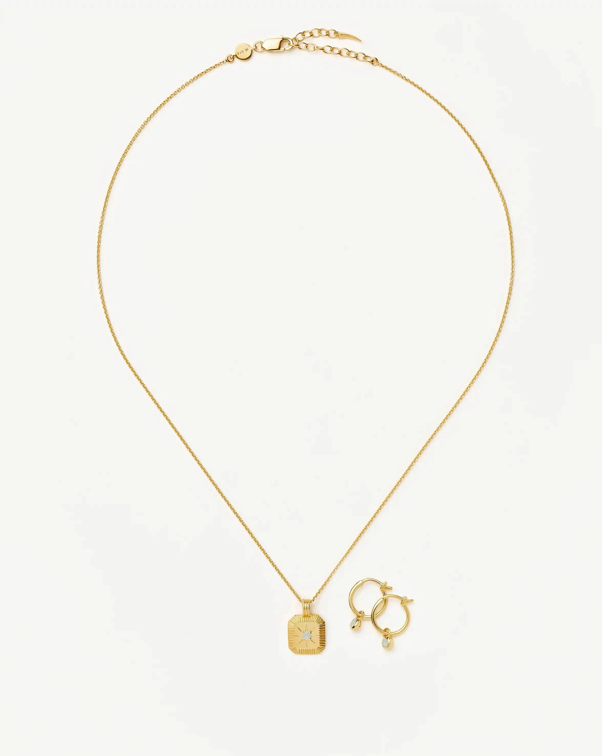 Missoma March Birthstone korusetti kulta akvamariini