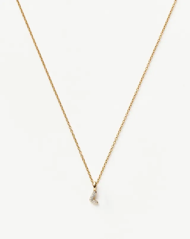 Missoma Diamond Initial Mini kaulakoru L 14k kulta timantti