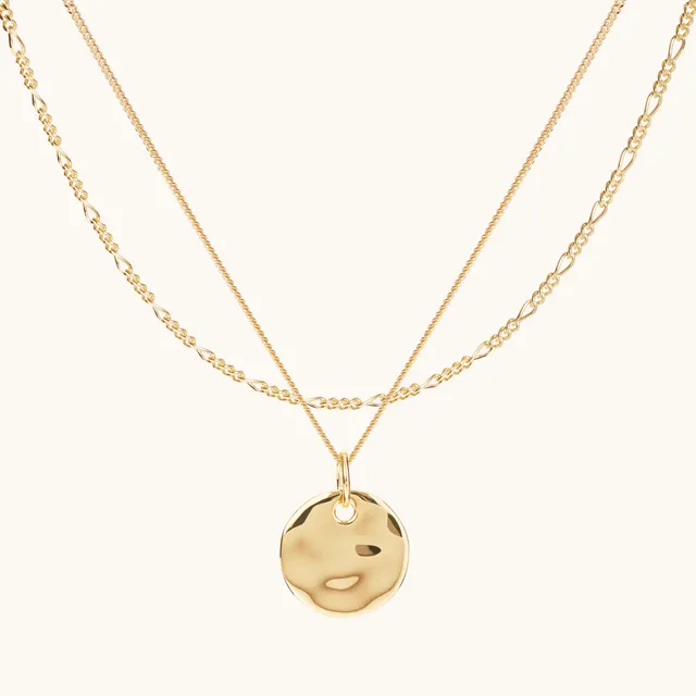 Muru Jewellery Ripple Disc Layering Set kaulakoru kulta