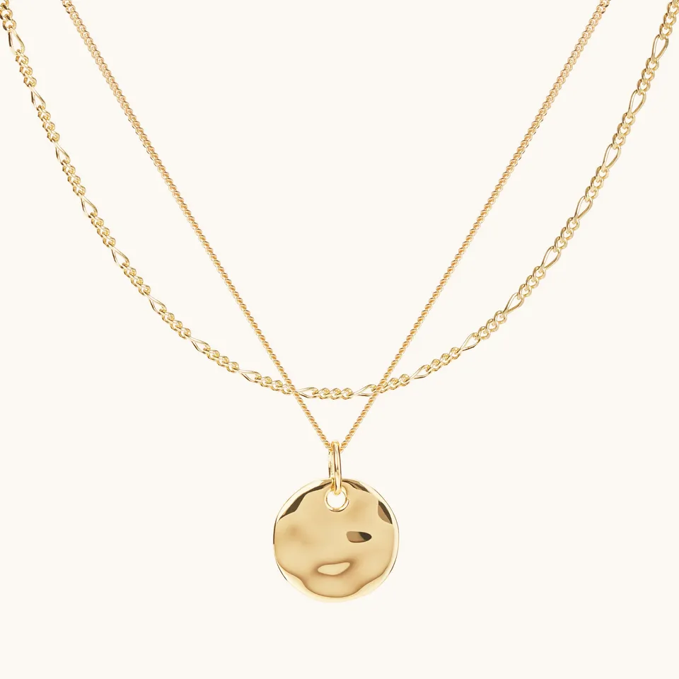 Muru Jewellery Ripple Disc Layering Set kaulakoru kulta