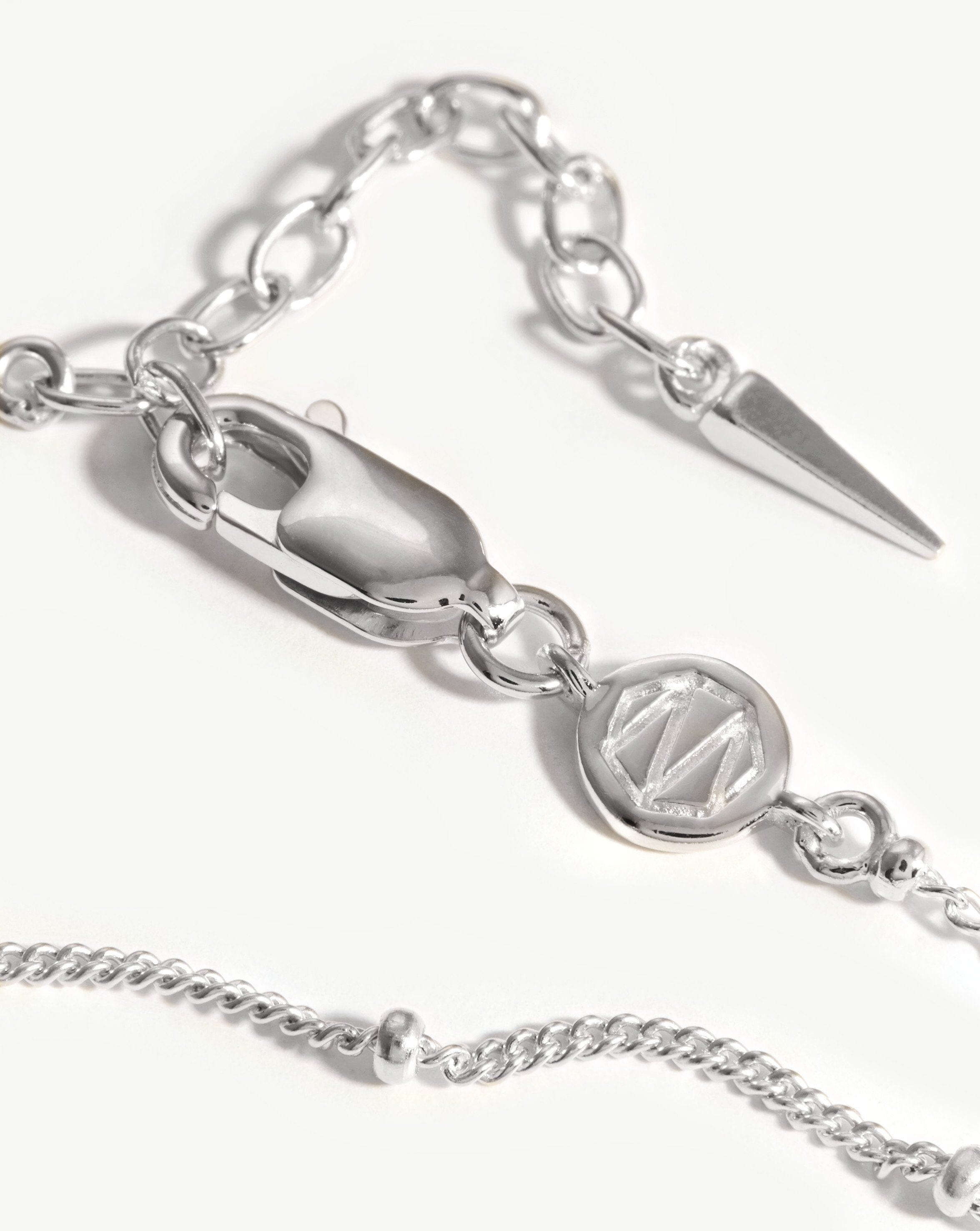 MISSOMA Bobble Chain nilkkakoru hopea säädettävä