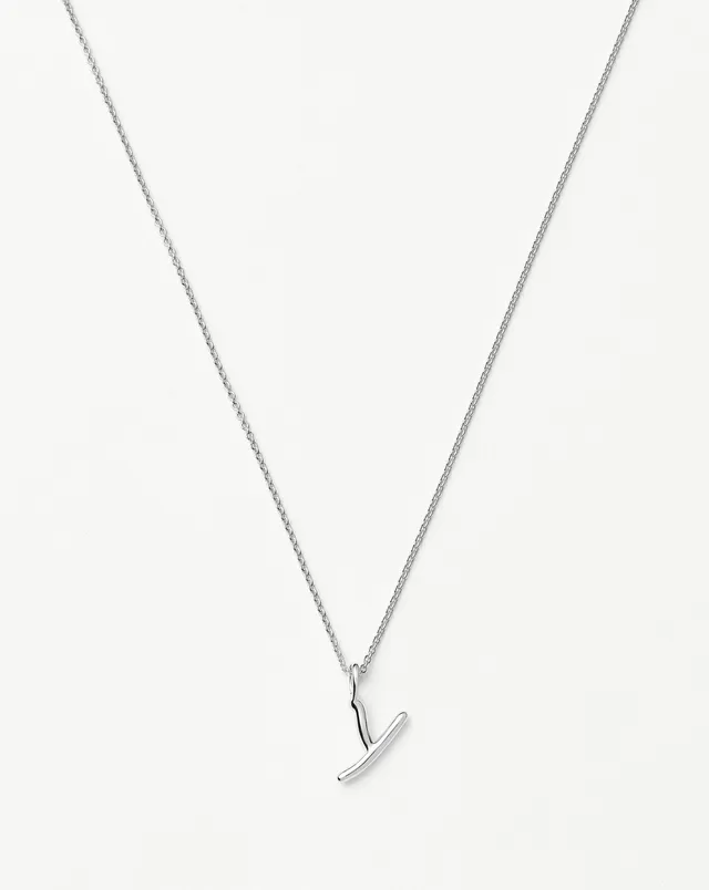 Missoma Curly Molten Mini Initial kaulakoru hopea Y