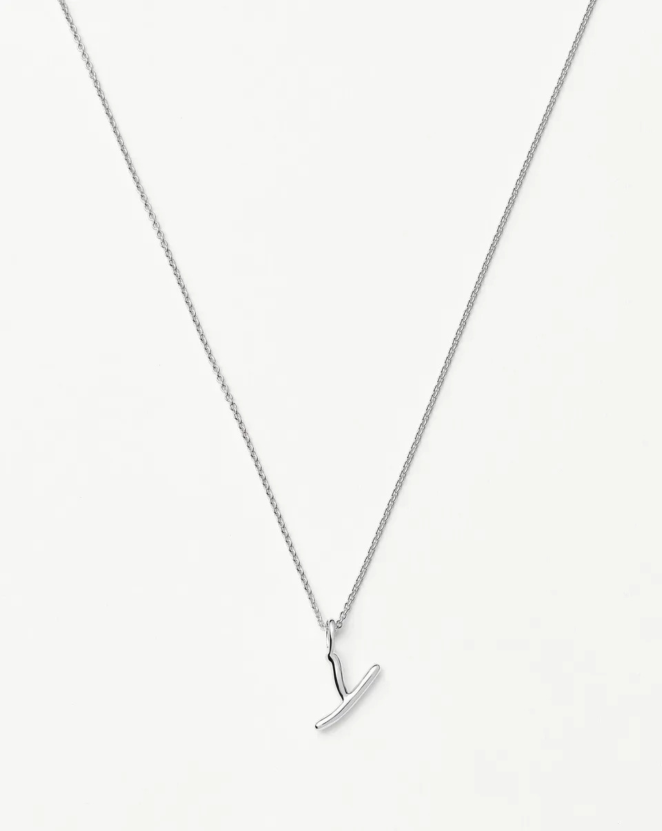 Missoma Curly Molten Mini Initial kaulakoru hopea Y