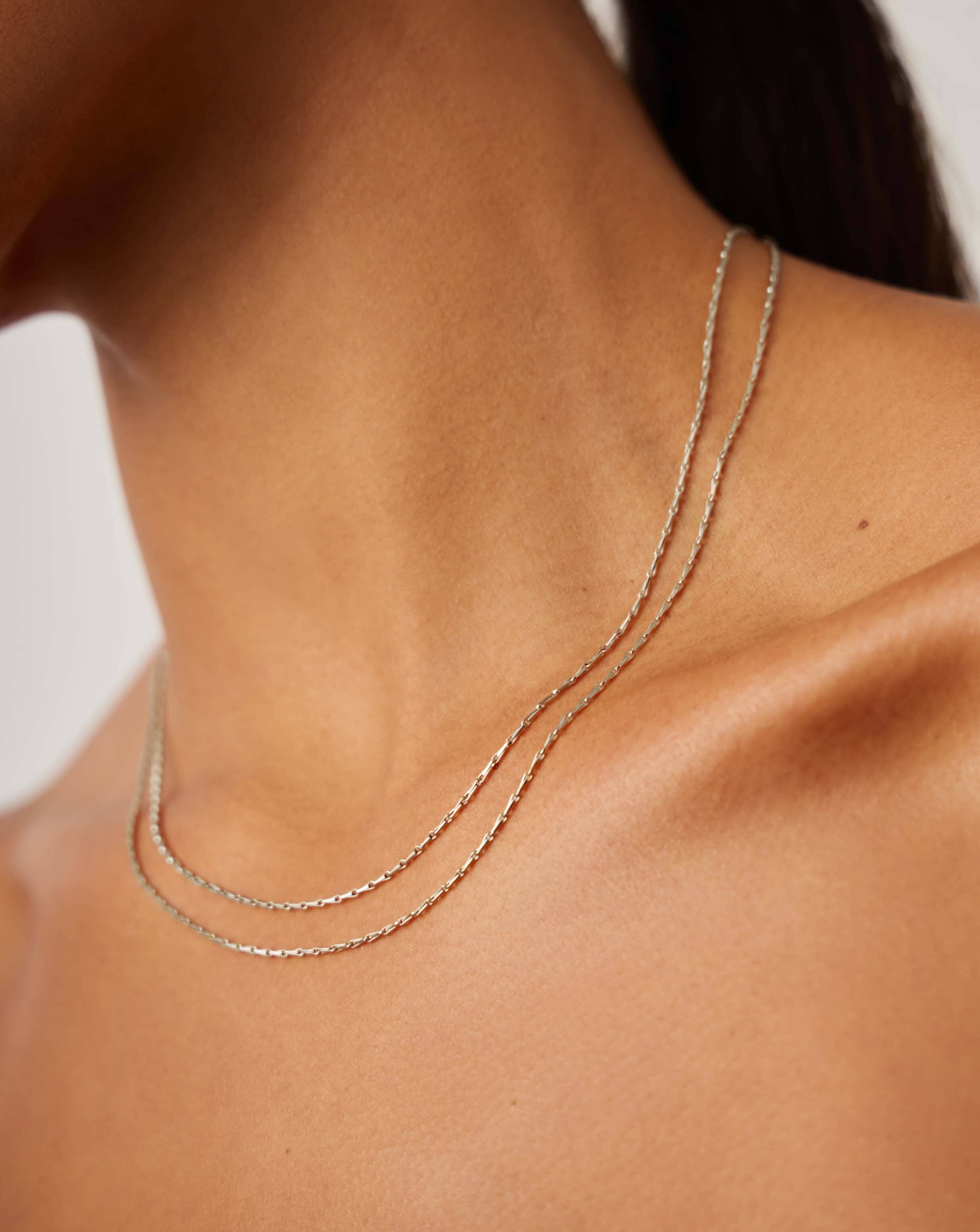 Missoma Savi Twisted Double Chain kaulakoru hopea 45 cm