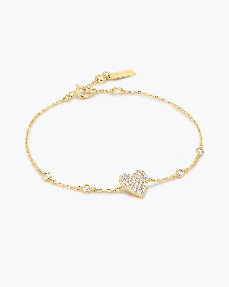 Ania Haie Gold Pave Heart Bezel Station rannekoru kulta