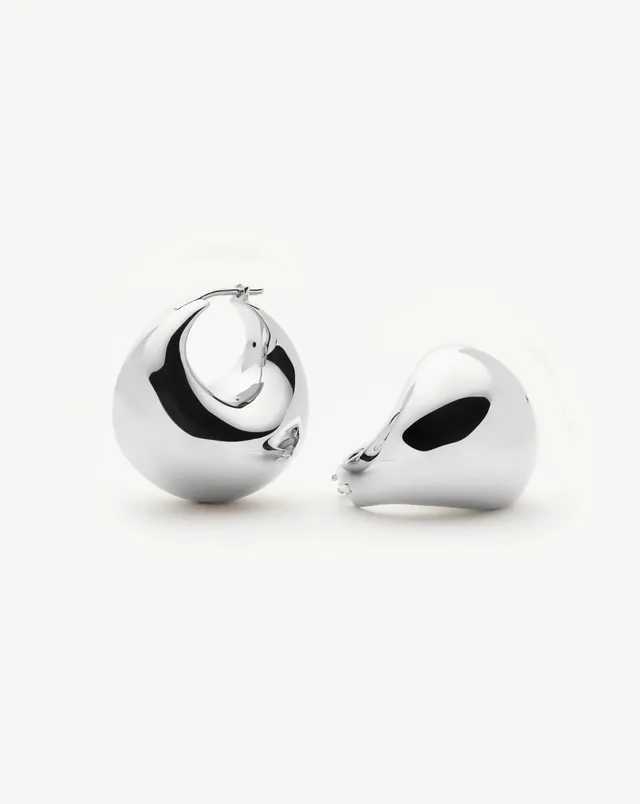 Missoma Sculptural Chubby Dome Medium rengaskorvakorut hopeoitu
