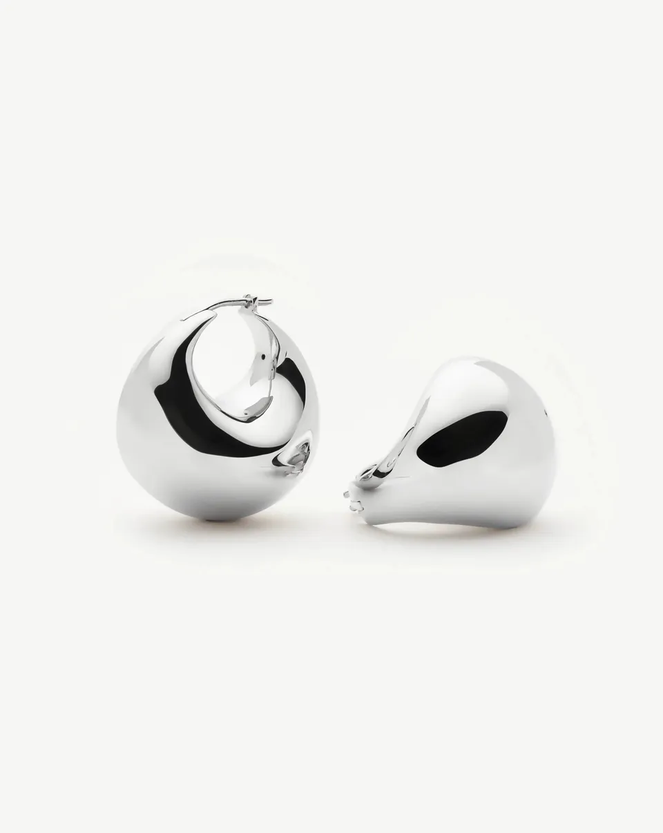Missoma Sculptural Chubby Dome Medium rengaskorvakorut hopeoitu