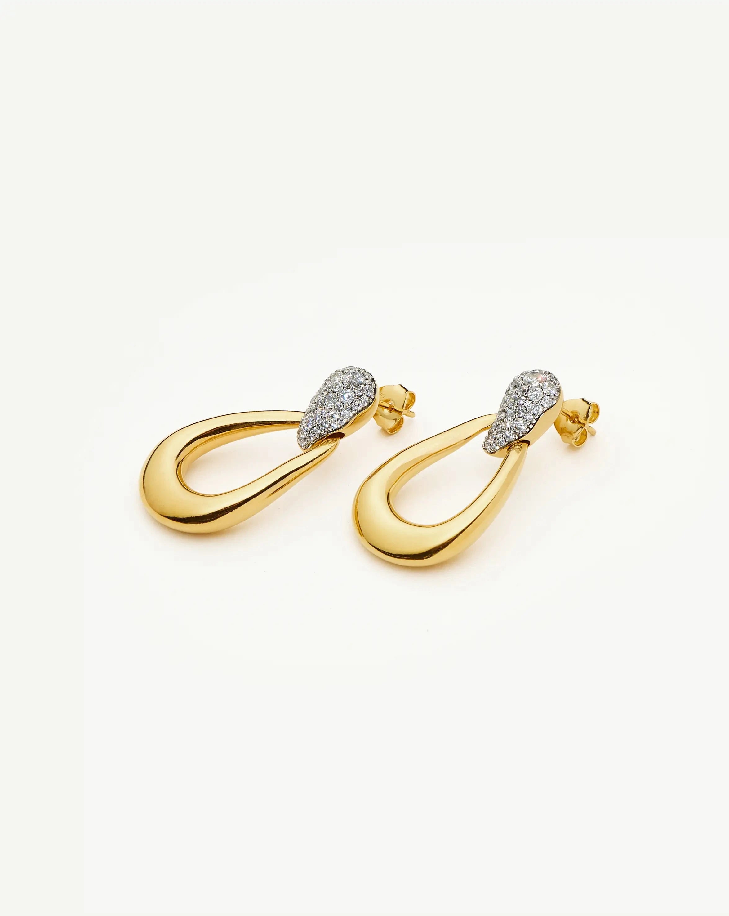 Missoma Molten Teardrop Pavé Stud korvakorut kulta zirkonia