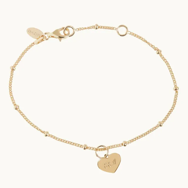 Muru Jewellery Heart rannekoru kulta kaiverrettava
