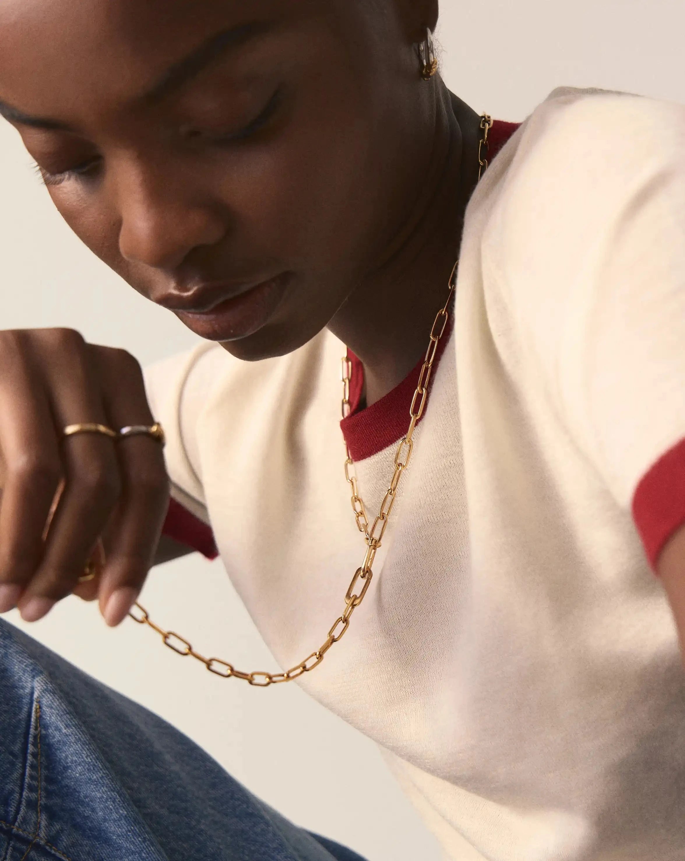 Missoma The Chunky Chain Set korusetti kulta paperclip