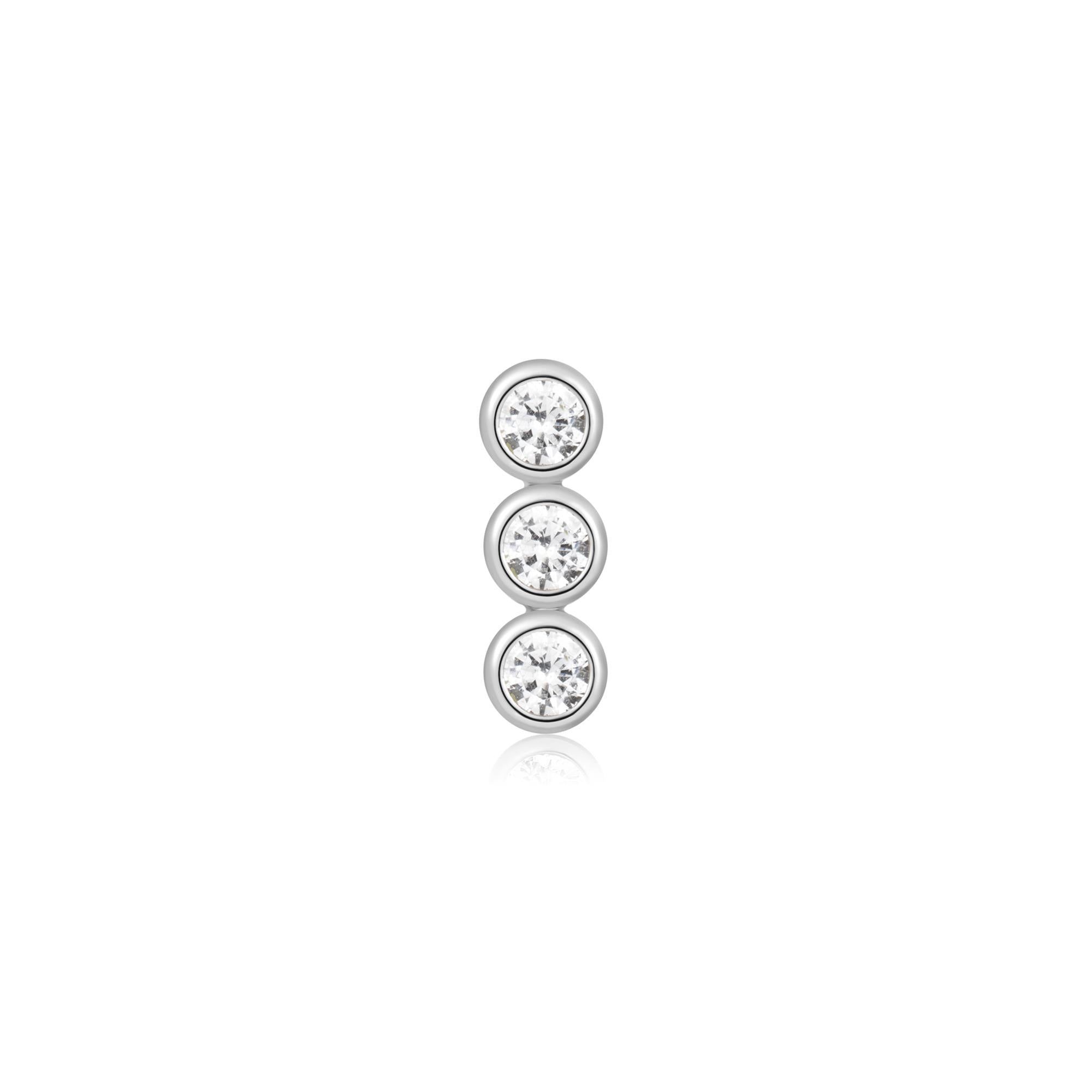 Ania Haie Ear Edit Triple Stone Barbell korvakoru hopea