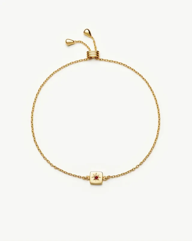Missoma January Birthstone Slider rannekoru granaatti säädettävä