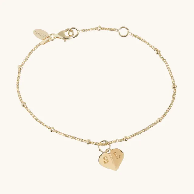 Muru Mini Heart Bead helmirannekoru kulta kaiverrettava