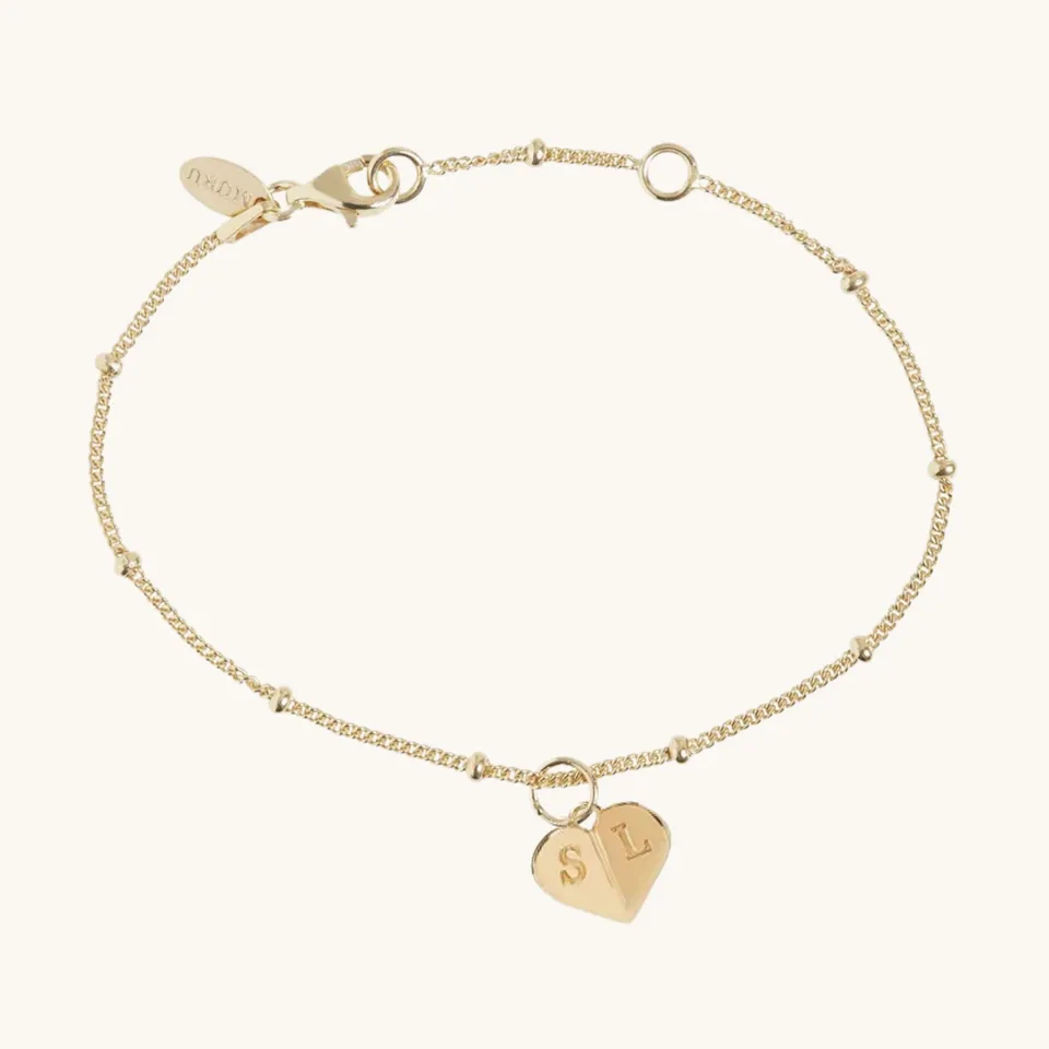 Muru Mini Heart Bead helmirannekoru kulta kaiverrettava