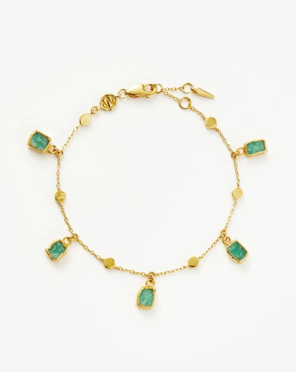 Missoma Lena Charm rannekoru amazoniitti S/M kullattu