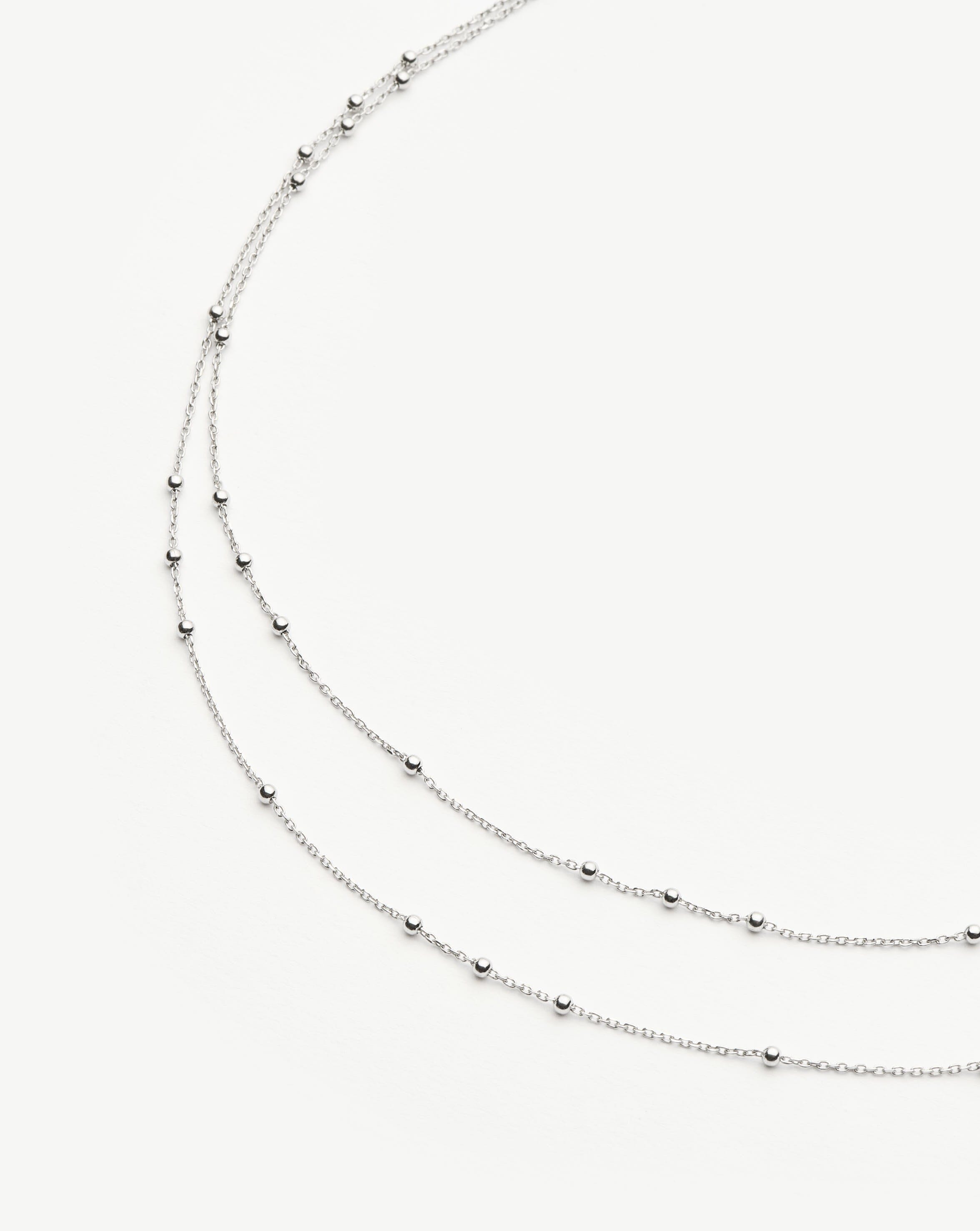 Missoma Double Chain kaulakoru hopea kaksiketjuinen