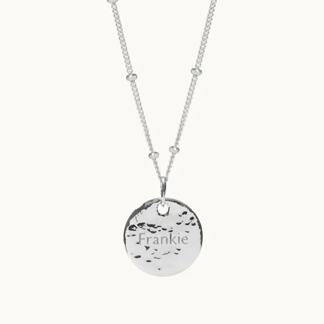 Muru Jewellery Hammered kaulakoru hopea vasaroitu laatta