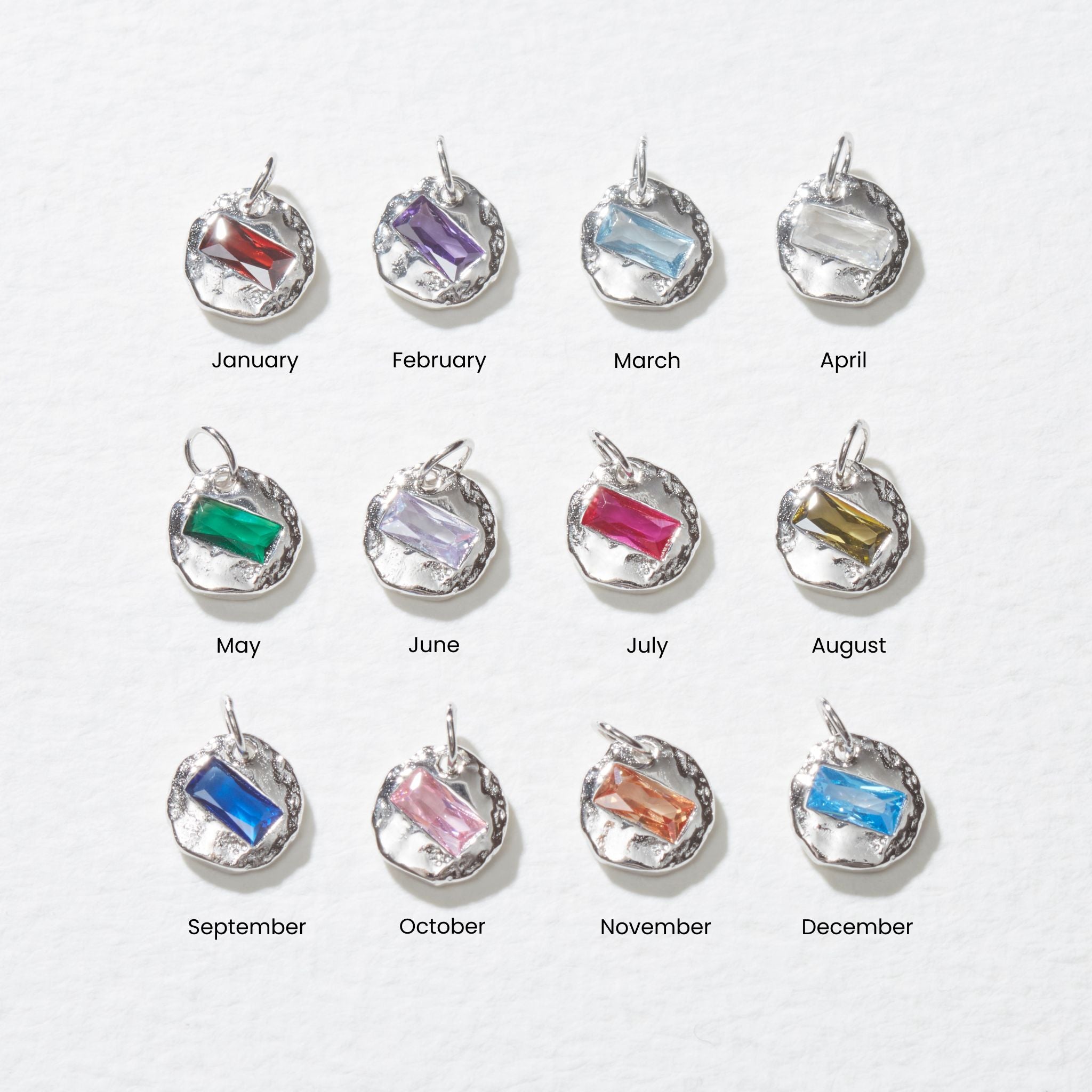 Muru Birthstone syntymäkiviranneke hopea kivi