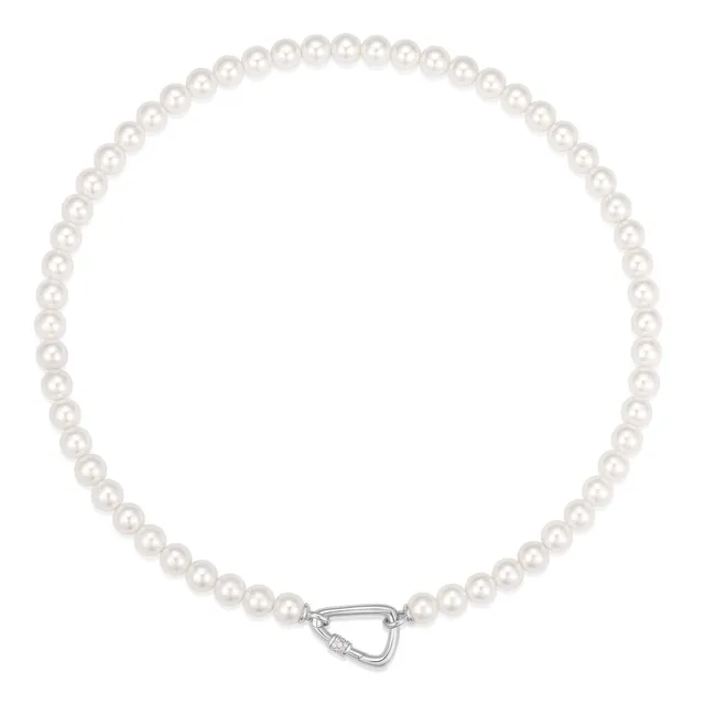 Ania Haie Reimaginer Lobster Clasp Shell Pearl kaulakoru hopea