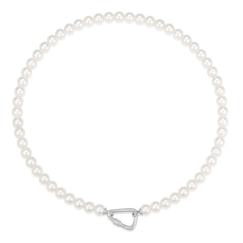 Ania Haie Reimaginer Lobster Clasp Shell Pearl kaulakoru hopea