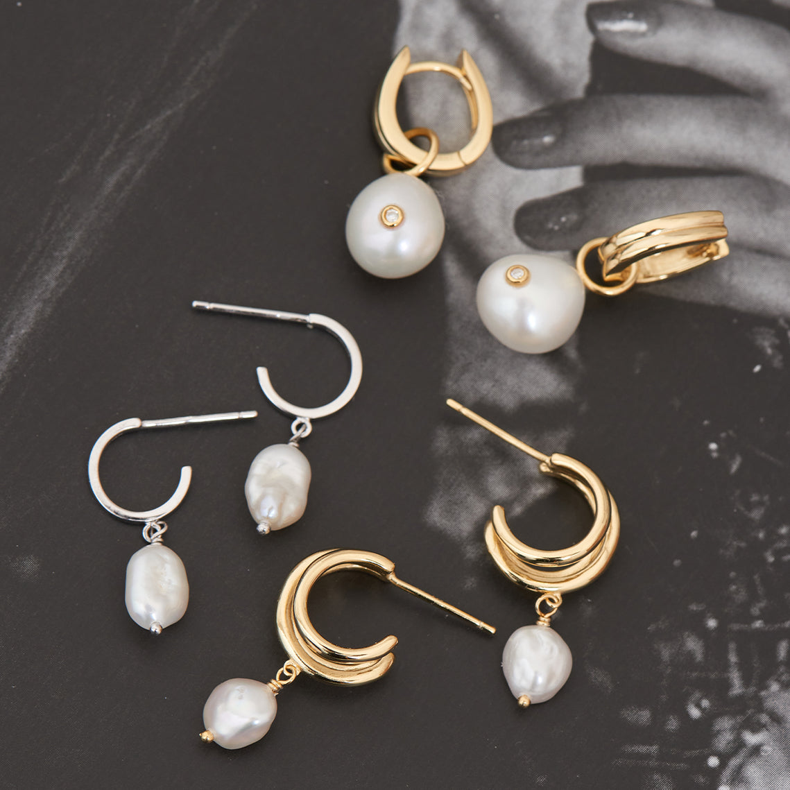 Ania Haie Pearl Mini Hoop korvakorut hopea helmi
