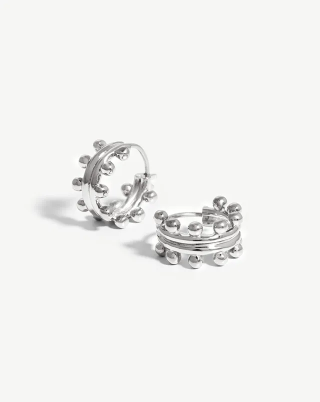 Missoma Mini Double Beaded korvakorut hopeoitu