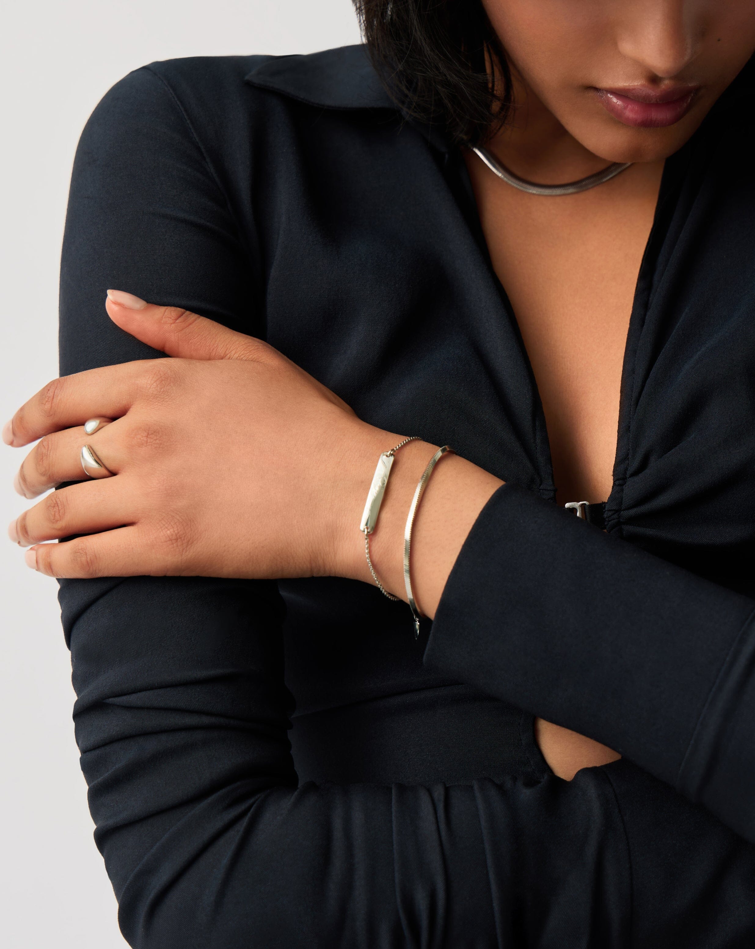 MISSOMA Bar Chain rannekoru hopea kaiverrettava S/M