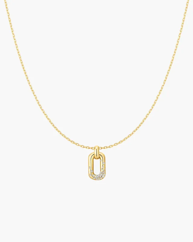 Ania Haie Sparkling Oval Hoop kaulakoru kulta zirkonia