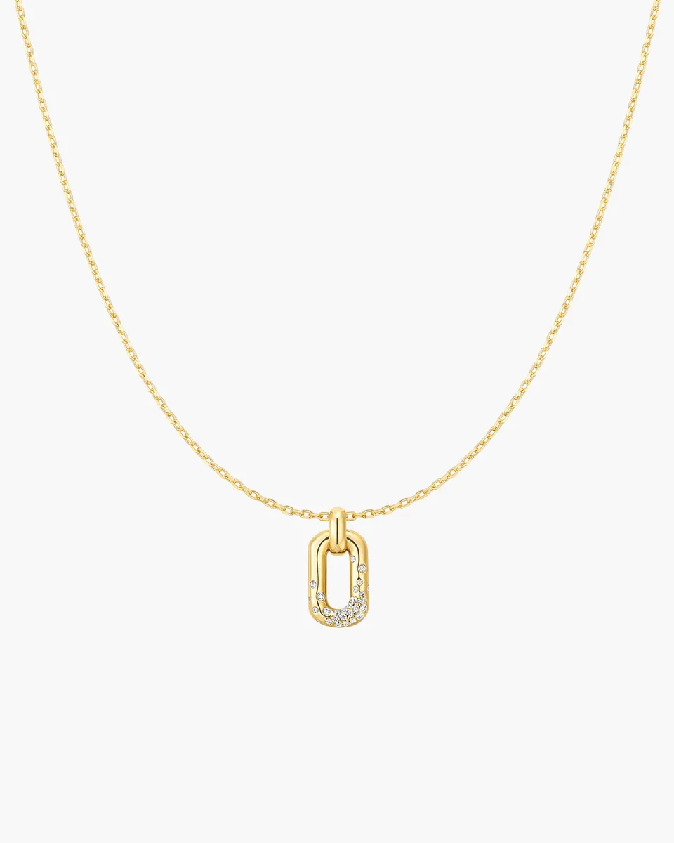Ania Haie Sparkling Oval Hoop kaulakoru kulta zirkonia