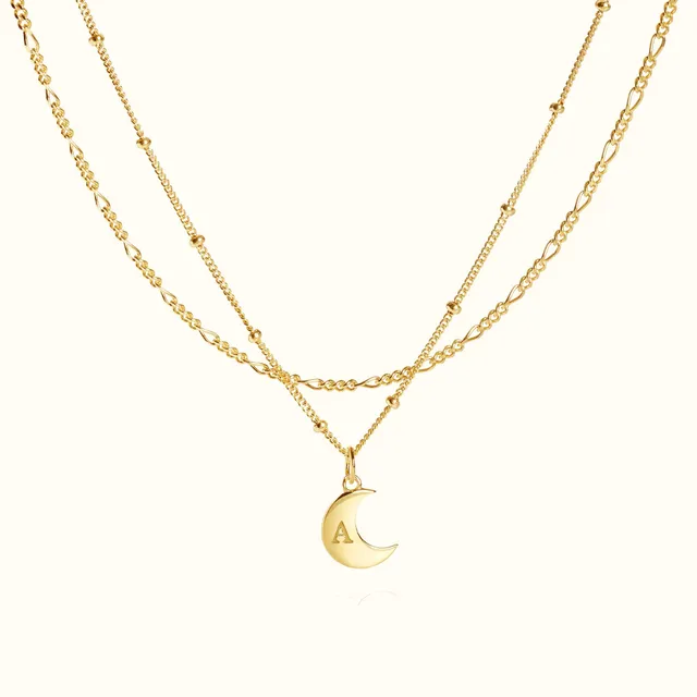 Muru Moon Initial kaulakoru setti kulta 2 kpl