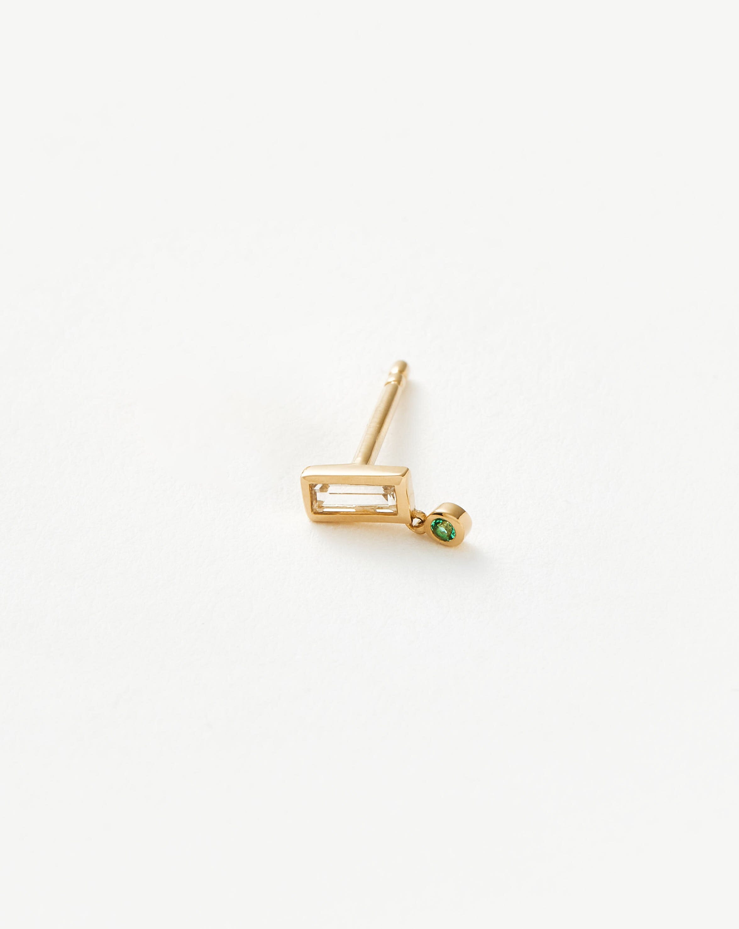 MISSOMA Emerald Single Drop nappikorvakoru 9ct kulta