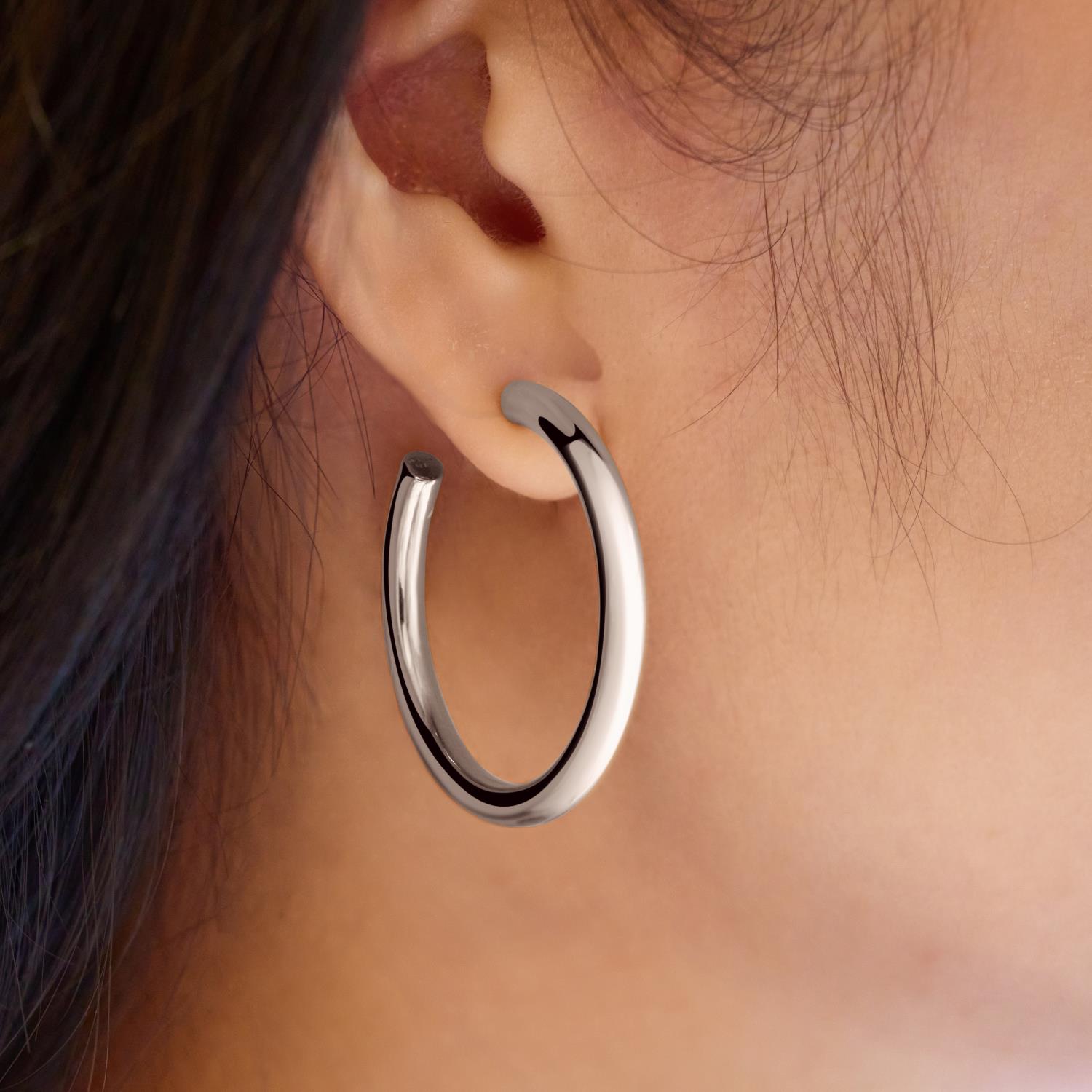 Ania Haie Tide Echo Classic Tube hoop-korvakorut hopea isot