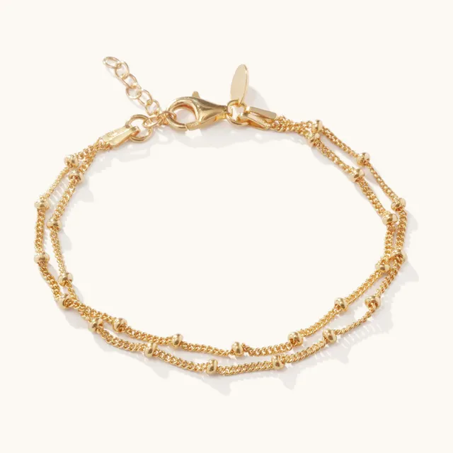 Muru Jewellery Duo Bead rannekoru kulta vermeil