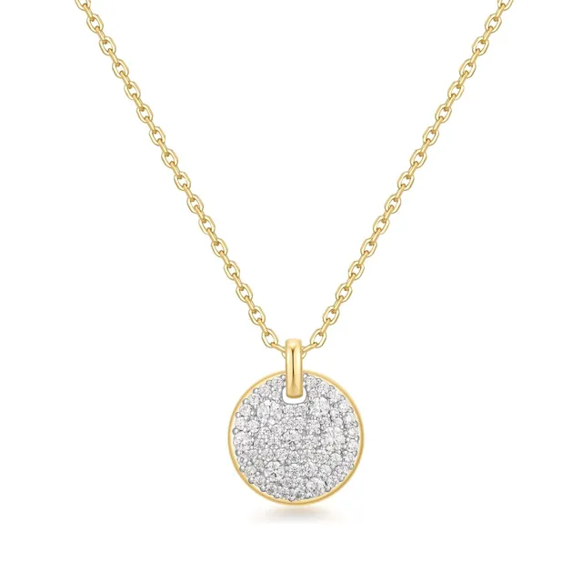 Ania Haie Reimaginer Large Pavé Disc kaulakoru two-tone