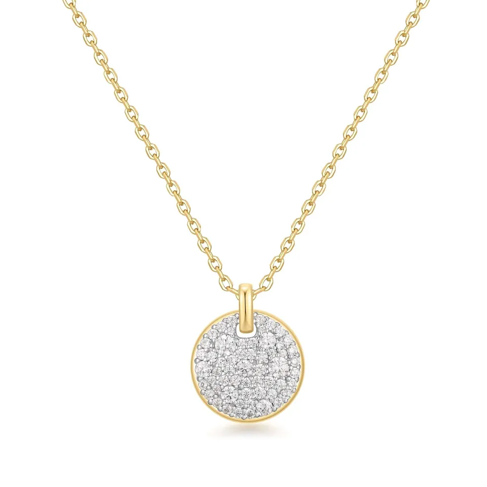 Ania Haie Reimaginer Large Pavé Disc kaulakoru two-tone