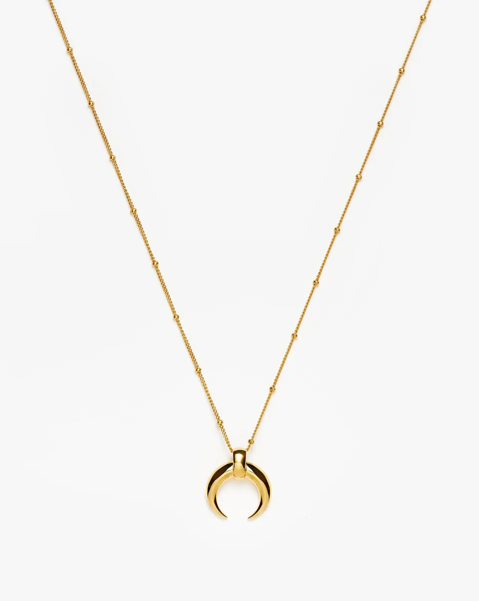Missoma Lucy Williams Large Horn Pendant kaulakoru kulta pitkx